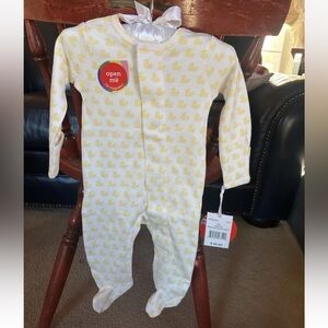 Magnetic Me Footie Yellow Ducks 0-3 Months Organic Cotton, Fold Over Cuffs, New
